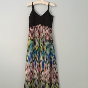 Black and multicolored maxi dress